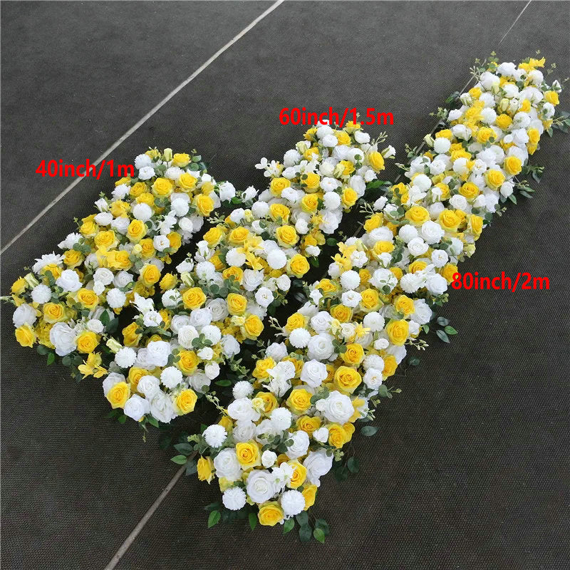 Lightyellow Flower Garland, Home Decoration Props, Wedding Reception Table Flower Arrangement