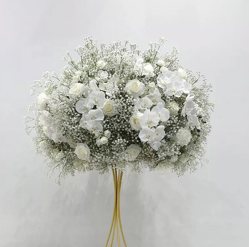 Baby Breath Artificial Rose Flower Ball,Gypsophila Table Centrepiece Ball,Wedding Party Floral Ball Table Centerpiece Decor