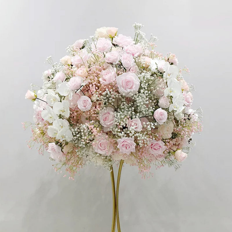 Ivory Rose Flower Ball,Artificial Wedding Banquet Dinner Table Centerpiece,Wedding Decor Road Lead Flower Ball