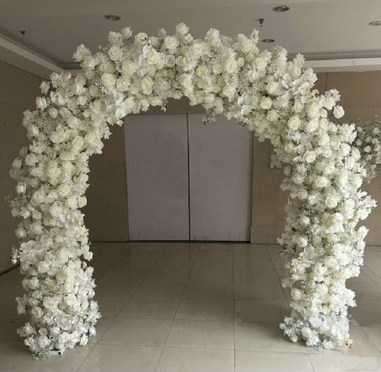 Ivory Rose, Babybreaths, Hydrangea, Butterfly orchid Archway Flower, Wedding Engagement Party, Stage Decors