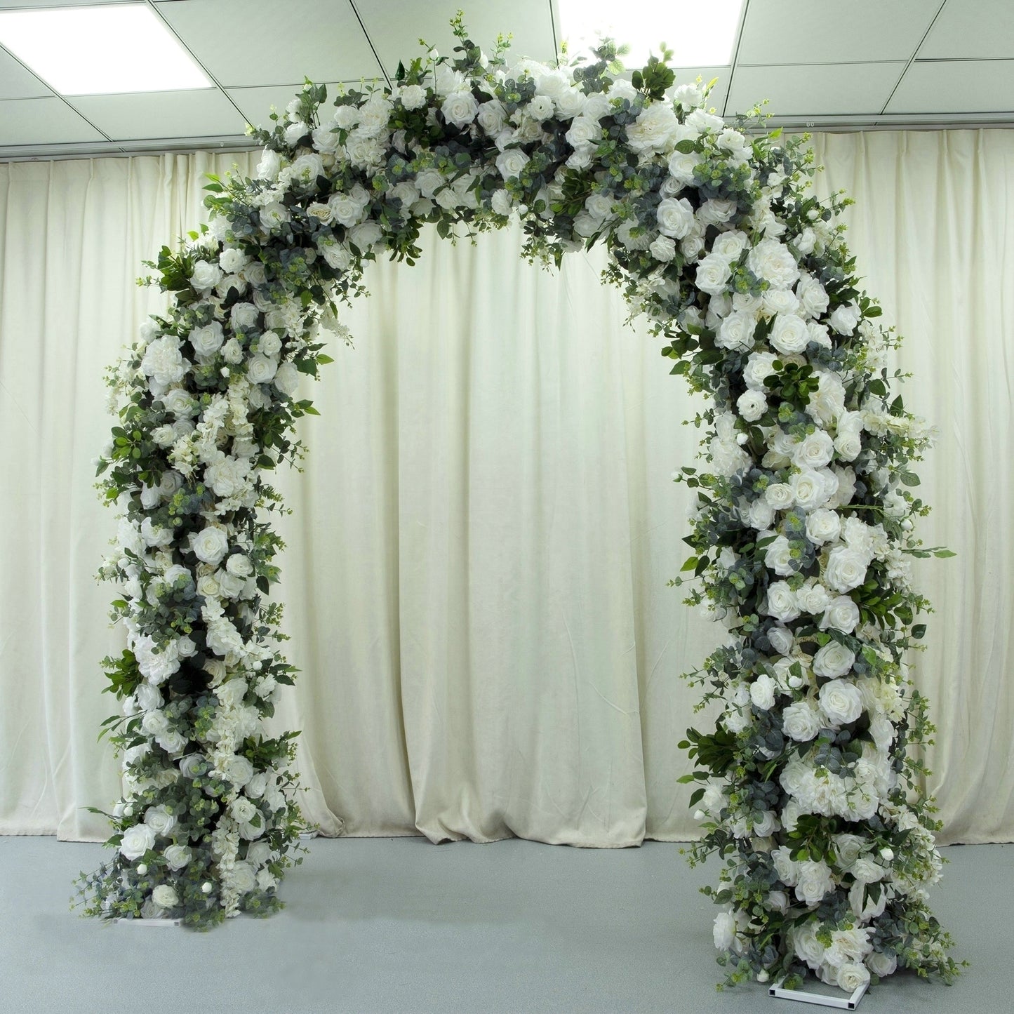 Ivory Rose, Babybreaths, Hydrangea, Butterfly orchid Archway Flower, Wedding Engagement Party, Stage Decors