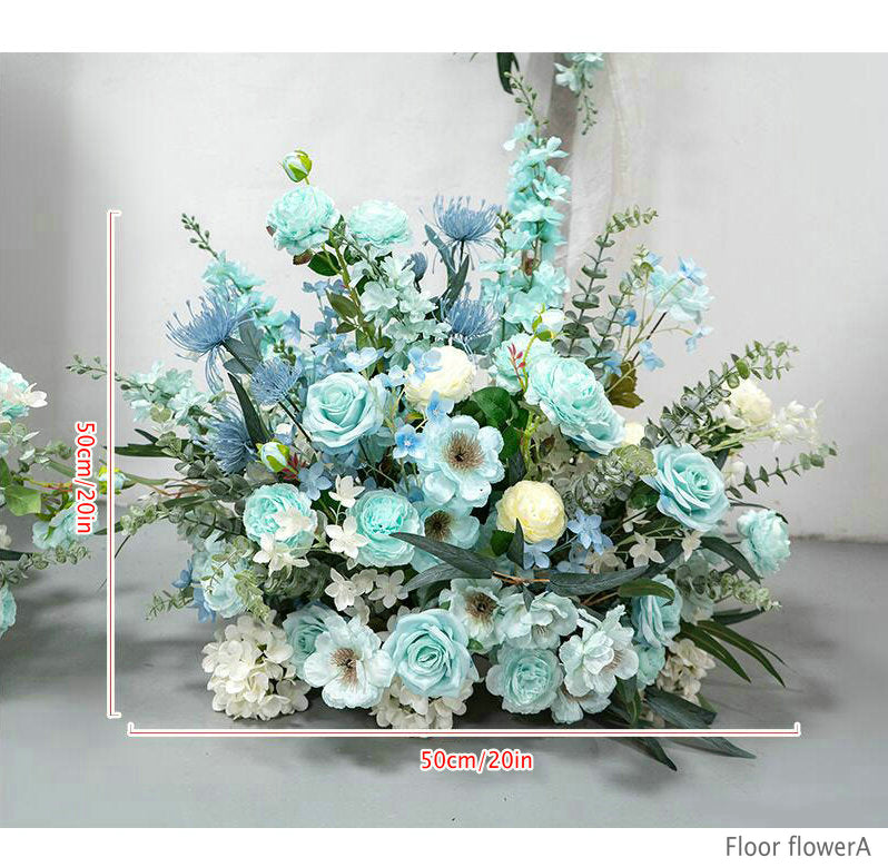 Tiffany Blue Arch Flowers,Artificial Floral Row,Wedding Backdrop,Wedding Pillar Flower,Party Decor Flower Arch