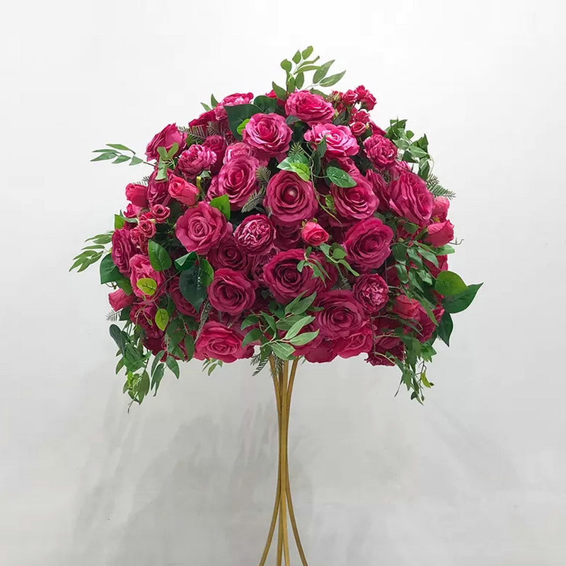 Fuchsia Artificial Flower Ball,Greenery Table Centrepiece,Wedding Centerpieces Road Lead Props Custom