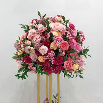 Fuchsia Artificial Flower Ball,Greenery Table Centrepiece,Wedding Centerpieces Road Lead Props Custom