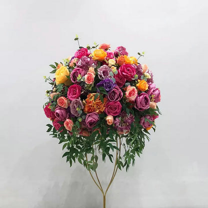 Fuchsia Artificial Flower Ball,Greenery Table Centrepiece,Wedding Centerpieces Road Lead Props Custom