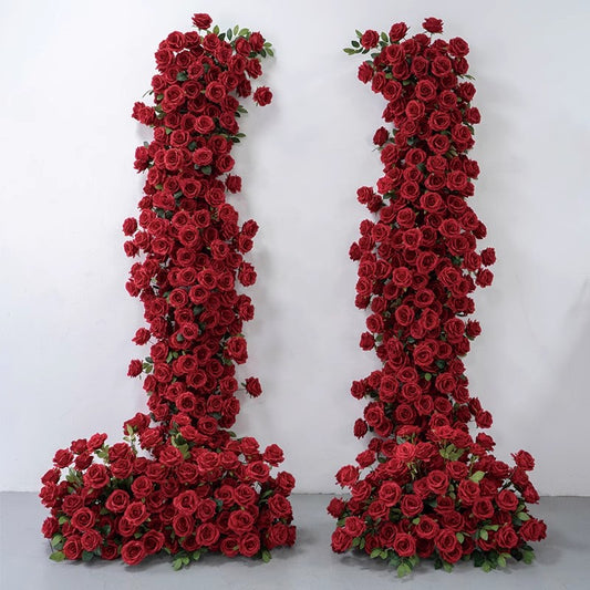 Red Wedding Flower Arrangement, Wedding Reception, Birthday Party Backdrop Decoration, Various Size Custom Flower