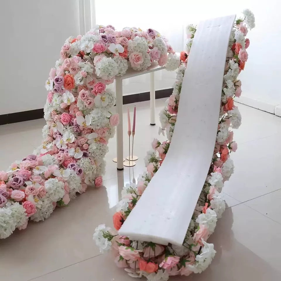 Ivory, White Artificial Flower Runner, Wedding, Bridal Shower Backdrop Decoration Flower Garland