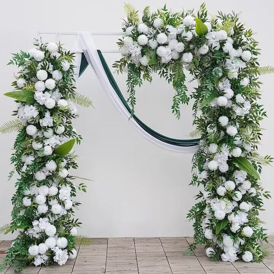 White Flowers, Greenery Wedding Archway Flower, Engagement Baby Shower Ceremony Reception Flower Runner