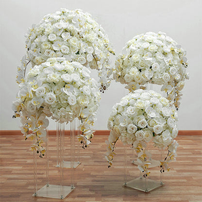 Ivory Phalaenopsis Flower Wedding Centerpiece,Artificial Flower Ball,Dinner Business Decoration