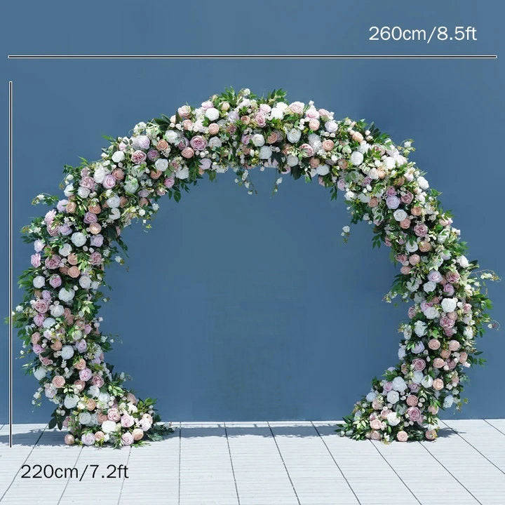 White, Blush Pink, Dusty Puprle Artificial Archway Flower, Wedding Engagement Backdrop Flower Garland