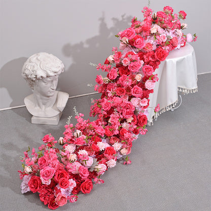 Ivory Rose Wedding Flower Garland,Wedding Reception Table Runner, Various Size Custom Flower