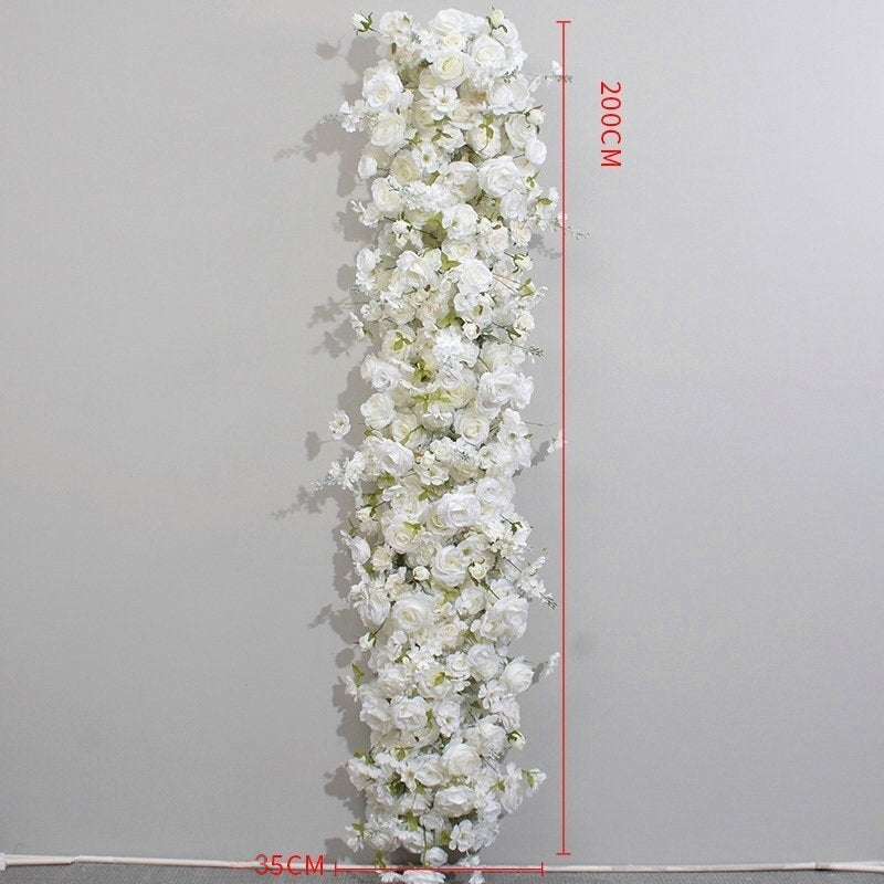 Ivory Rose Wedding Flower Garland,Wedding Reception Table Runner, Various Size Custom Flower