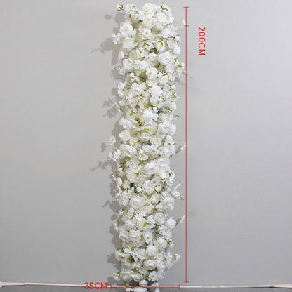 Ivory Rose Wedding Flower Garland,Wedding Reception Table Runner, Various Size Custom Flower