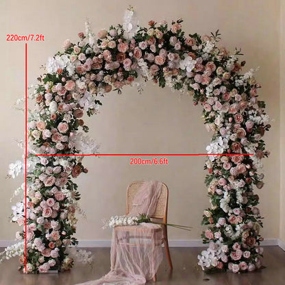 Dusty Pink Flower,White Phalaenopsis Arch Flower Backdrop,Wedding Engagement Backdrop,Flower Garland