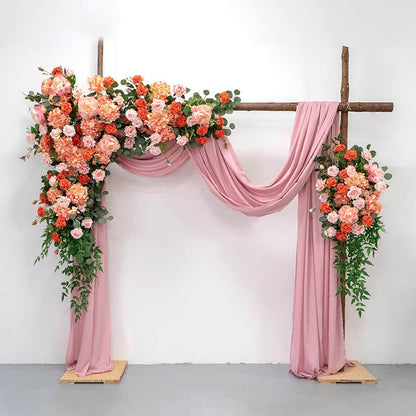 Orange Rose Leafy Hang Flowers,Wedding Arch Floral Backdrop,Wedding Pillar Flower,Photography Decor