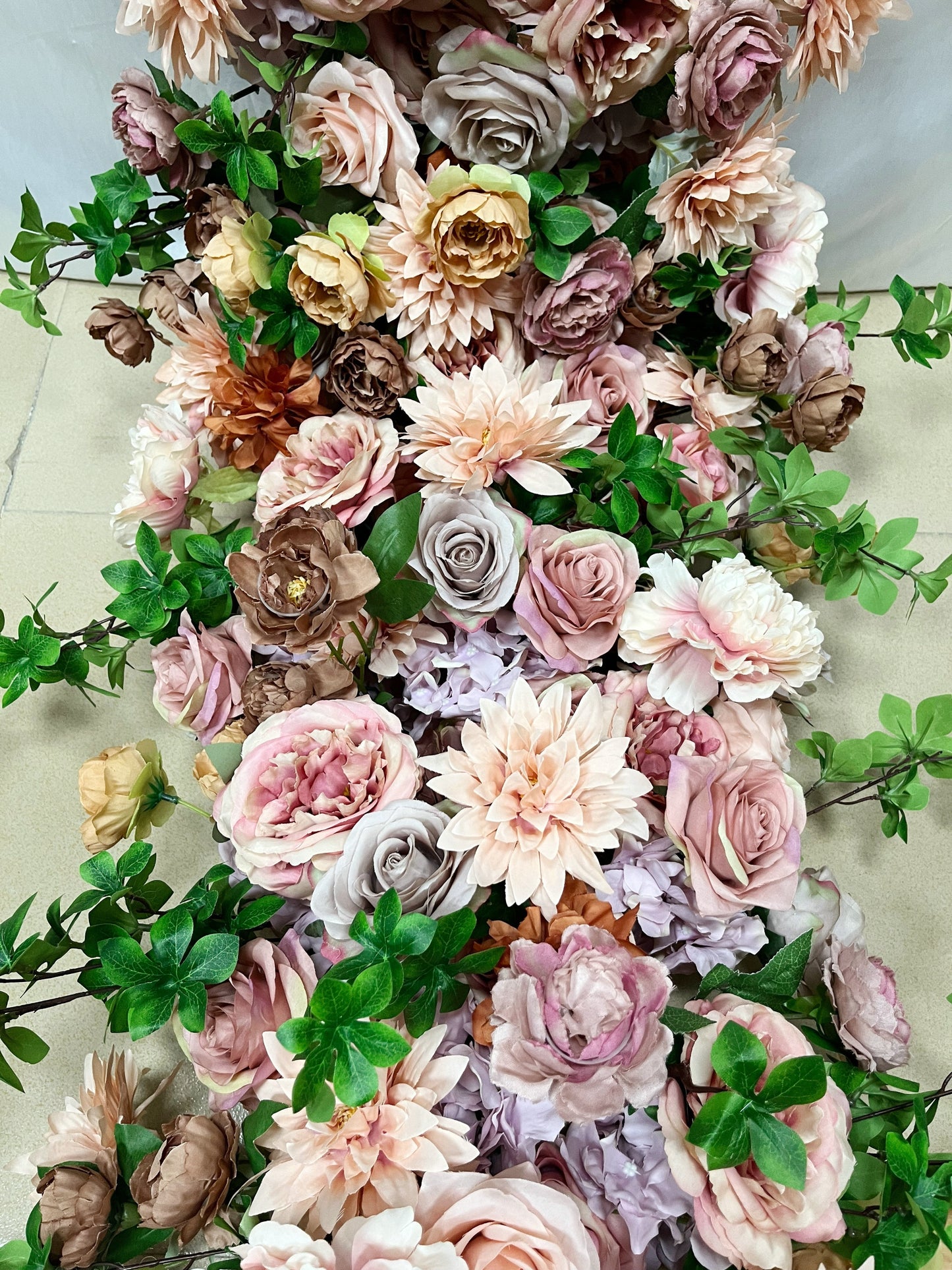 Terracotta Wedding Reception Flower Runner Floor Flower Engagement Bridal Shower Backdrop Decoration