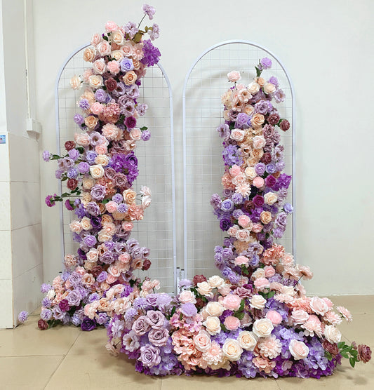 5D Artificial Lavender Peach Flower Arrangement Floor Flower Bridal Shower Backdrop Decoration Flower