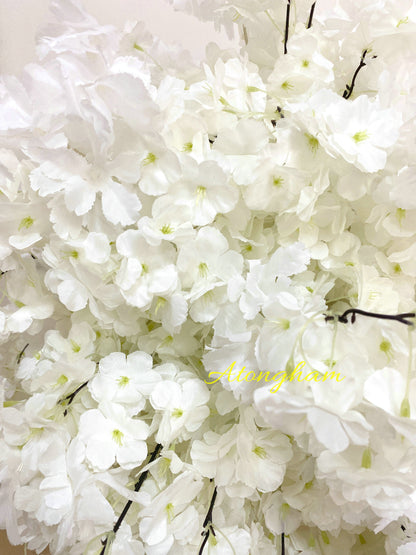 White Cherry Blossom Wedding Flower Ball Artificial Restaurant Flower Centerpiece Events Party Table Setting