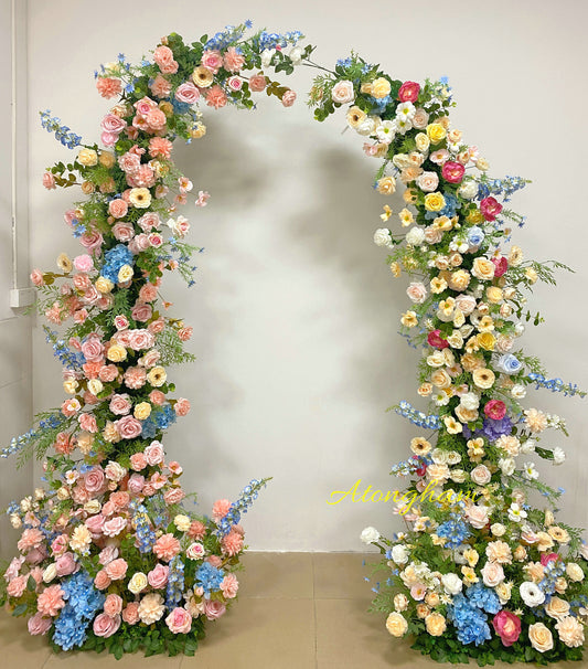 Spring Arch Flower 5D Artificial Colorful Flower Arrangement Outdoor Wedding Garden Decoration