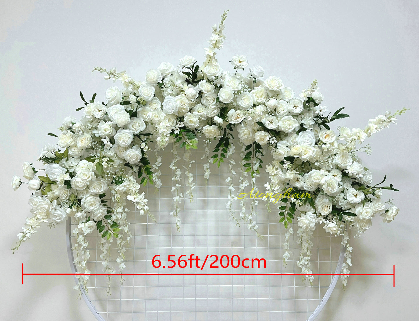 Ivory Rose Hanging vine Flower Arrangement Arch Flower Garland Wedding Decor Table Runner