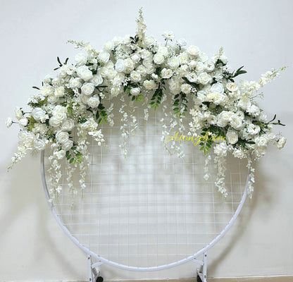 Ivory Rose Hanging vine Flower Arrangement Arch Flower Garland Wedding Decor Table Runner