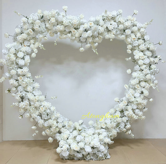 Romantic Wedding Heart Arch Flower in Cream Bridal Shower Backdrop Decoration Props