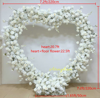 Romantic Wedding Heart Arch Flower in Cream Bridal Shower Backdrop Decoration Props