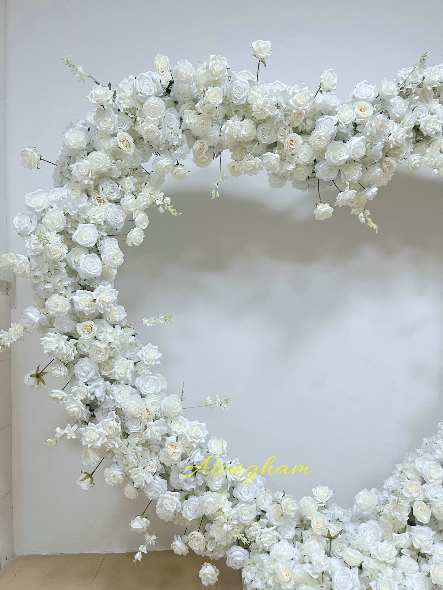 Romantic Wedding Heart Arch Flower in Cream Bridal Shower Backdrop Decoration Props