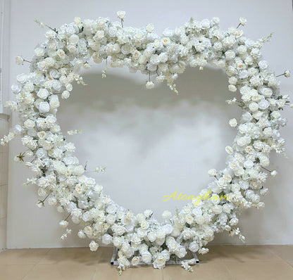 Romantic Wedding Heart Arch Flower in Cream Bridal Shower Backdrop Decoration Props