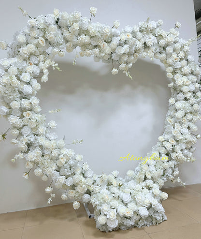 Romantic Wedding Heart Arch Flower in Cream Bridal Shower Backdrop Decoration Props