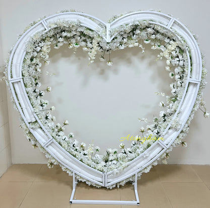 Romantic Wedding Heart Arch Flower in Cream Bridal Shower Backdrop Decoration Props