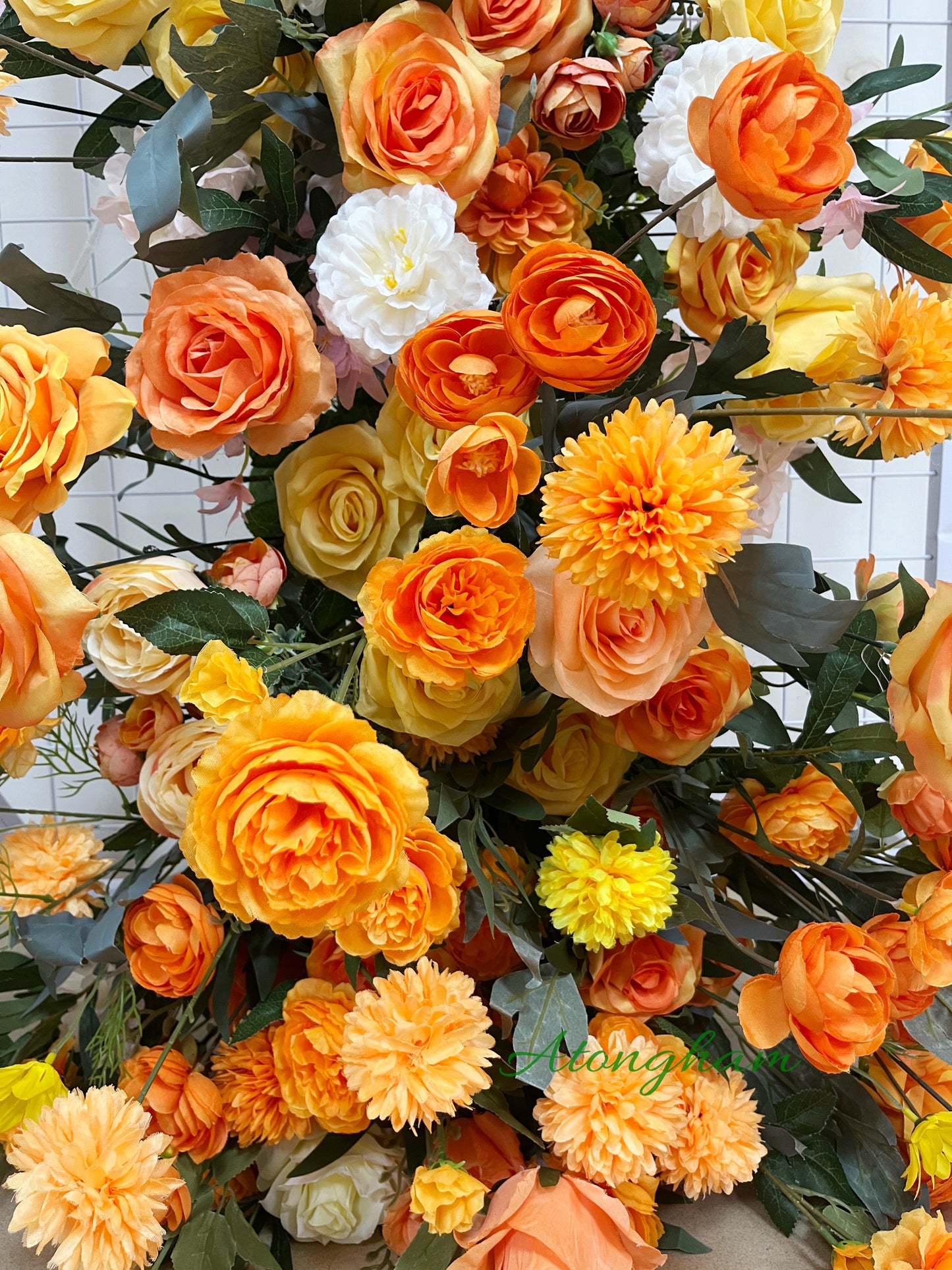 Autumn Outdoor Wedding Artificial Flower Arrangement Party Backdrop Decoration Props