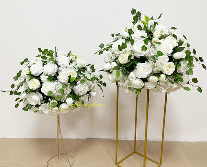 Ivory Diy Silk Flower Ball Wedding Reception Table Centerpieces Dinner Table Decor Floral