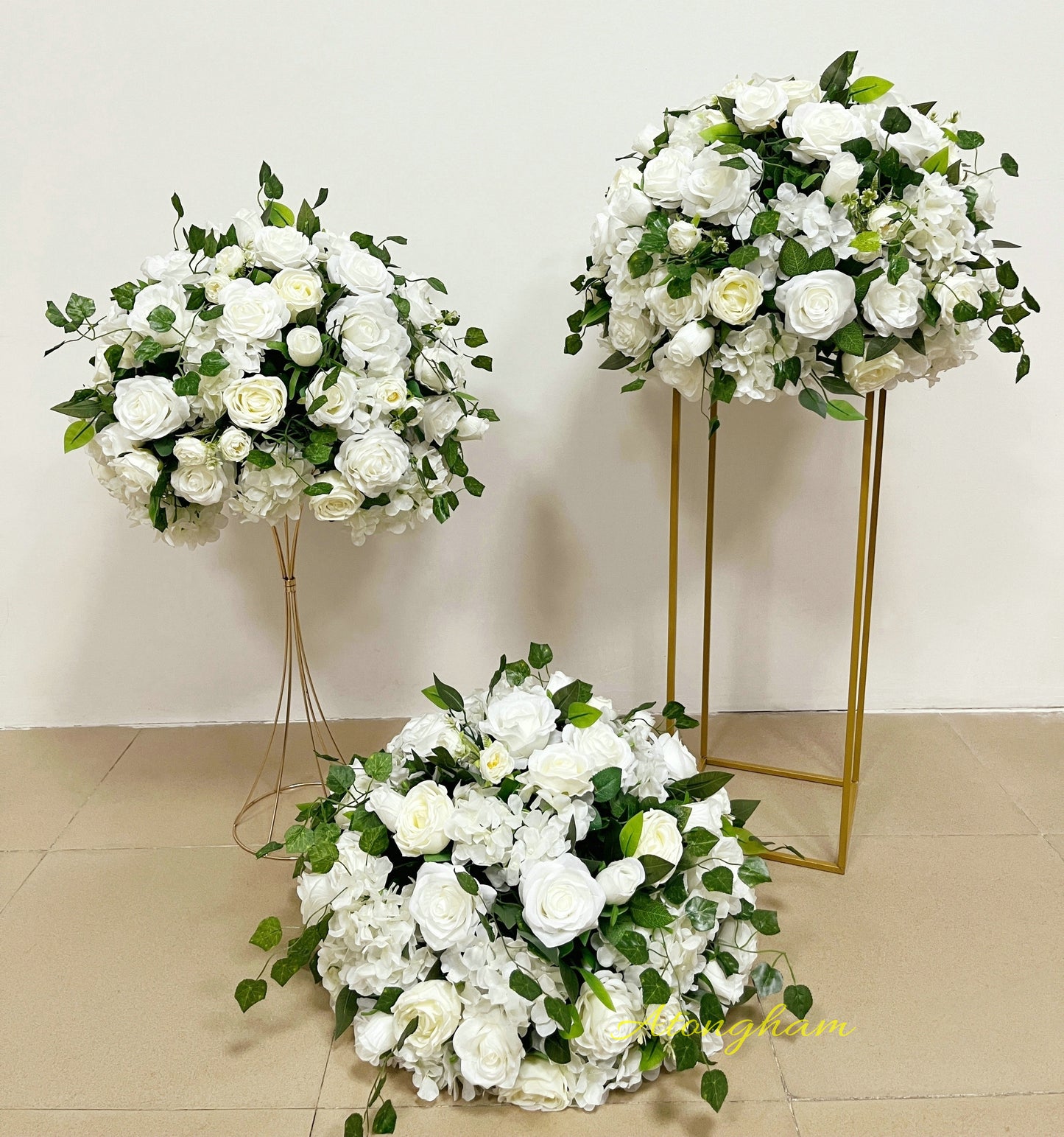 Ivory Diy Silk Flower Ball Wedding Reception Table Centerpieces Dinner Table Decor Floral