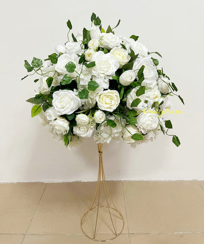 Ivory Diy Silk Flower Ball Wedding Reception Table Centerpieces Dinner Table Decor Floral