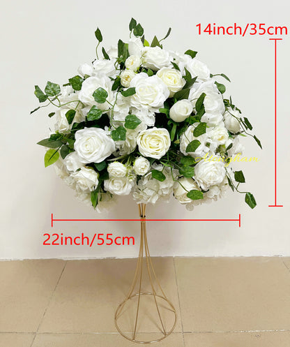 Ivory Diy Silk Flower Ball Wedding Reception Table Centerpieces Dinner Table Decor Floral