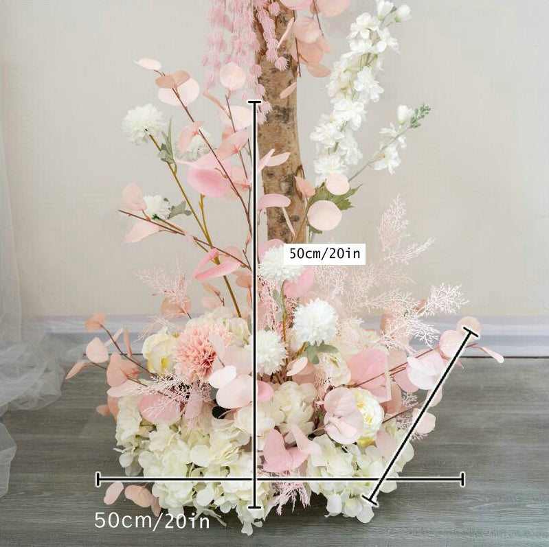 Baby Pink,Ivory Arch Flowers,Wedding Backdrop,Wedding Pillar Flower,Photography Decorations