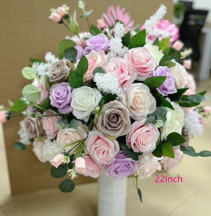 Blush Pink Flower Ball Artificial Flower Table Centerpiece Wreath Wedding Decor Road Lead flower Ball Peony Rose Business Cocktail Party