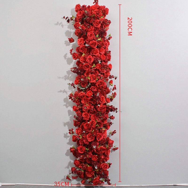 Red Rose Wedding Flower Garland,Wedding Reception Table Runner, Various Size Custom Flower