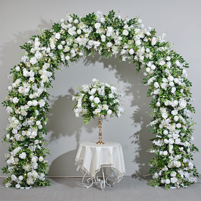 Wedding Archway Flower Garland, Ivory Flower with Greenery Engagement Party Arch Flower, Photo Booth Backdrop Decor