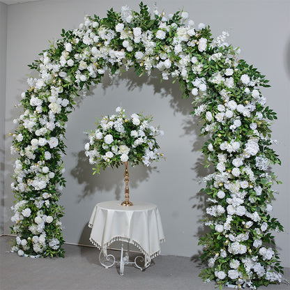 Wedding Archway Flower Garland, Ivory Flower with Greenery Engagement Party Arch Flower, Photo Booth Backdrop Decor