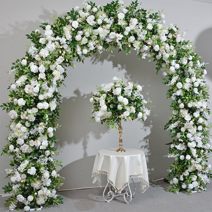 Wedding Archway Flower Garland, Ivory Flower with Greenery Engagement Party Arch Flower, Photo Booth Backdrop Decor