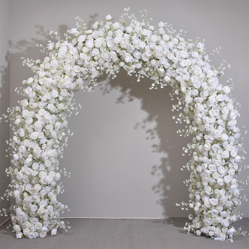 Artificial Ivory Rose Flowers Row, Wedding, Engagement Party Arch Flower, Photo Booth Backdrop Decor