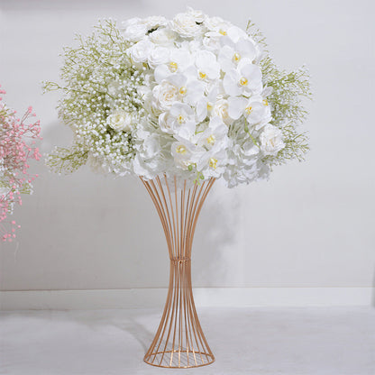 Ivory Rose, Babysbreath Flower Arrangement, Centerpiece, Wedding Reception, Birthday Party Backdrop Decoration Accessories