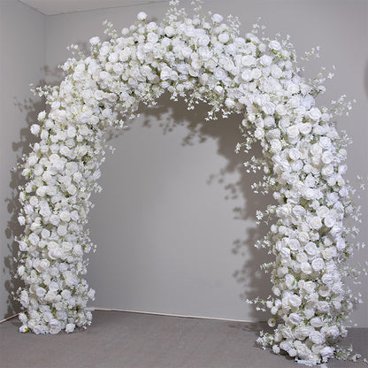 Artificial Ivory Rose Flowers Row, Wedding, Engagement Party Arch Flower, Photo Booth Backdrop Decor