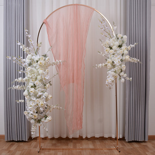 Custom Ivory Arch Flowers Garland, Wedding Party Archway Flower, Photo Booth Backdrop Decor, Various Sizes