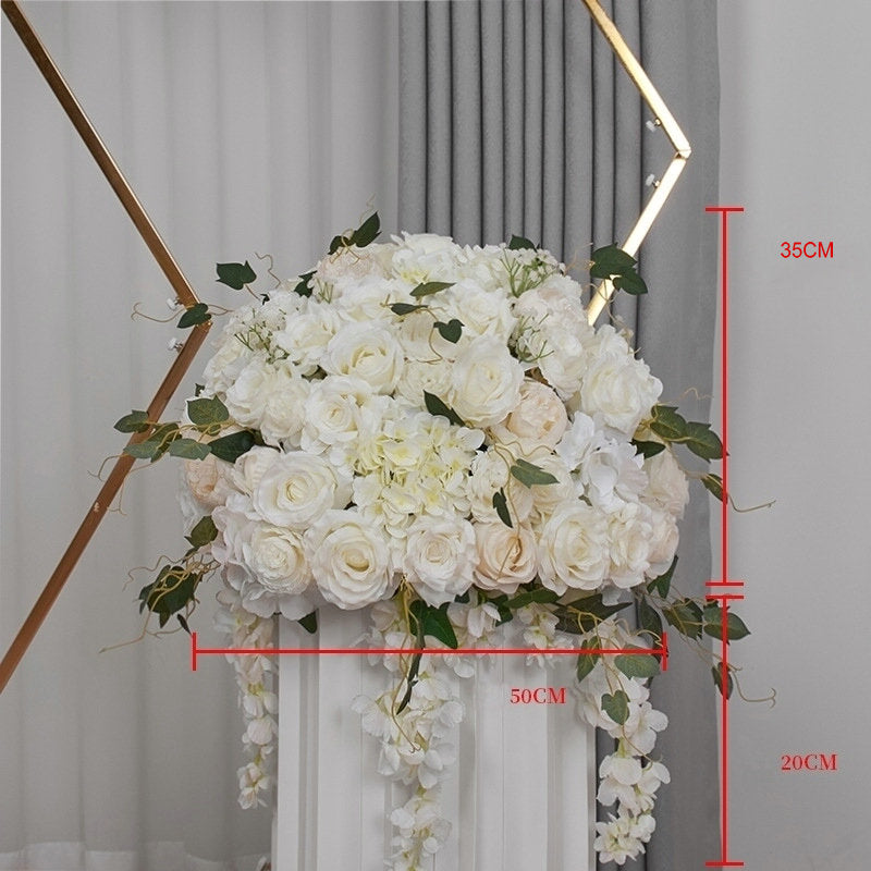 Cream Rose Flower Arrangement, Centerpiece, Wedding Reception, Birthday Party Backdrop Decoration Accessories