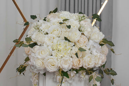 Cream Rose Flower Arrangement, Centerpiece, Wedding Reception, Birthday Party Backdrop Decoration Accessories