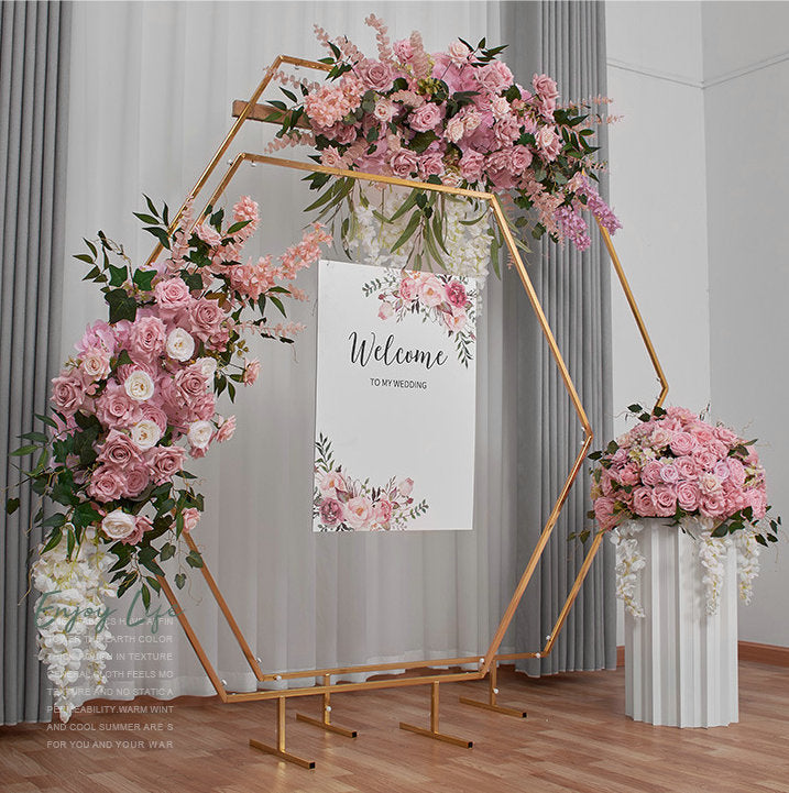 Blush Pink Flower Arrangement, Centerpiece, Wedding Reception, Birthday Party Backdrop Decoration Accessories