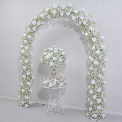 Babysbreath, Ivory Rose Wedding Engagement Party Background Flower, Photo Booth Backdrop Decoration Accessories